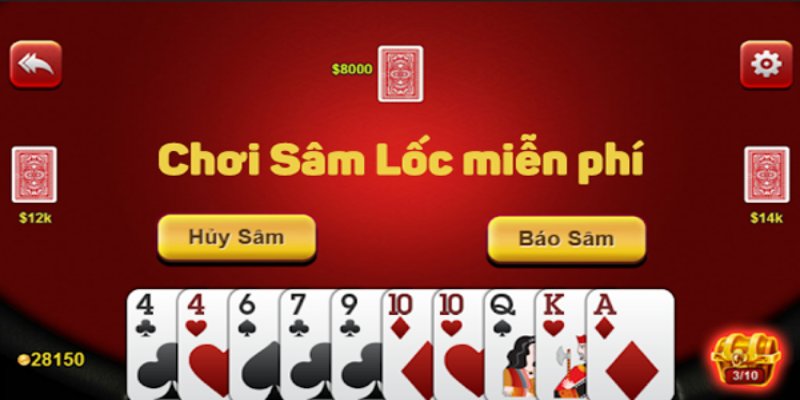 Một bàn cược Bài sâm 33WIN với số lượt tham gia chỉ từ 2 đến 4 người chơi